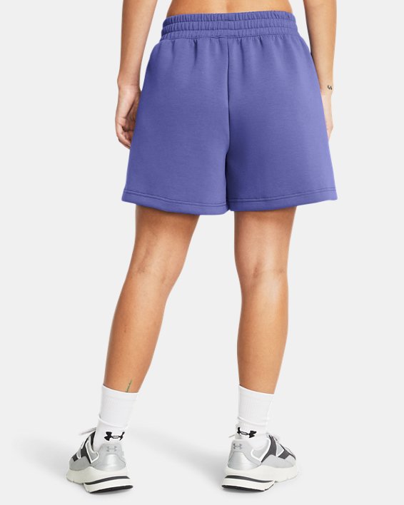 UA Unstoppable Fleece-Shorts mit Faltendetail für Damen, Purple, pdpMainDesktop image number 1